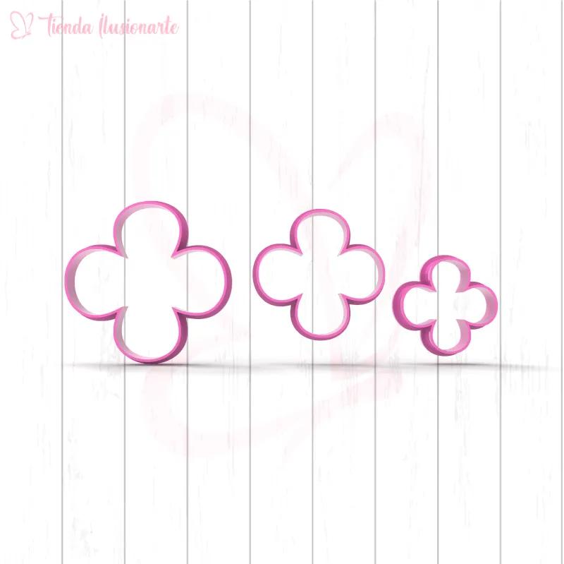 Set flor 4 petalos x3